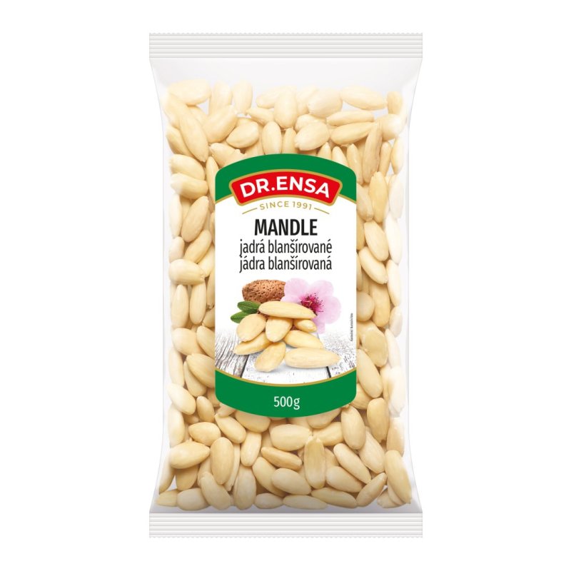 Mandle blanšírované 500g Dr.ENSA