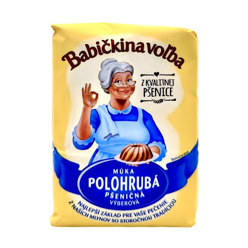 Múka pšeničná Polohrubá 1kg Babičkina voľba