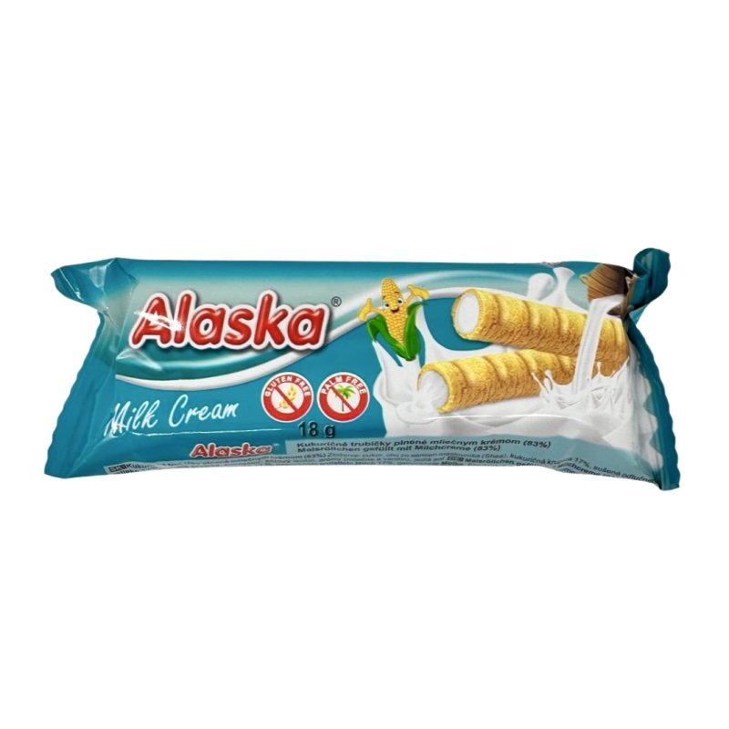 Trubičky kukuričné Alaska Mliečne 18g