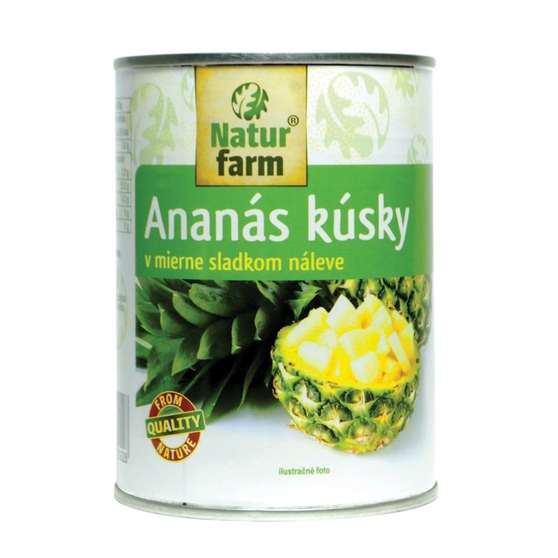 Kompót Ananás kúsky 580ml Natur Farm