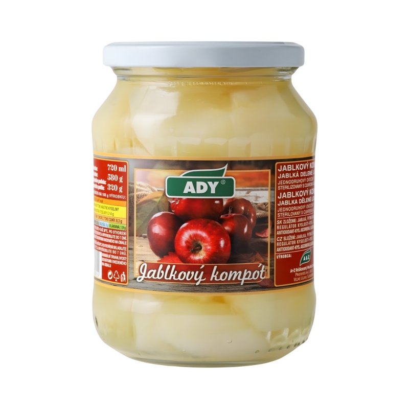 Kompót Jablká 720ml PP320g Ady