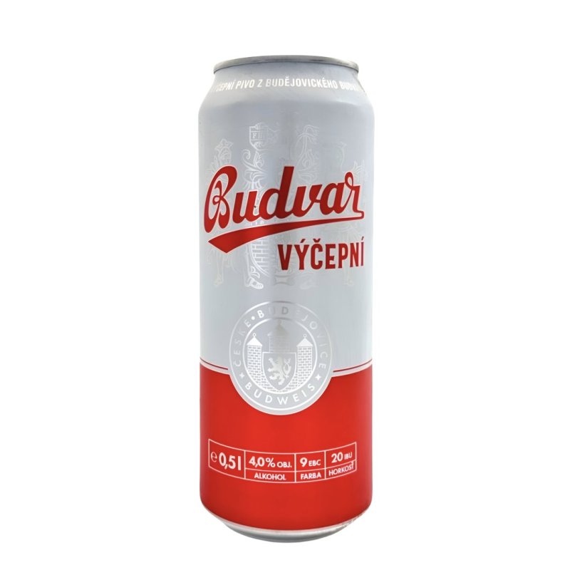Pivo Budvar svetlý výčapný 10% 0,5l plech